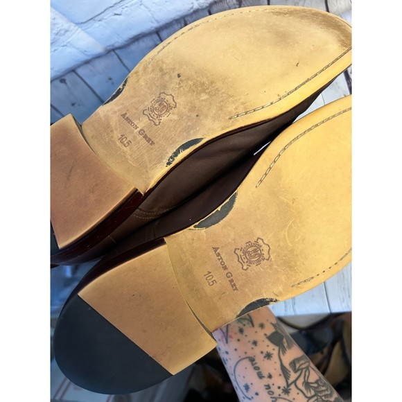 Men's Aston Grey Collection Dwilia Oxford Leather Shoes SZ 8 - Picture 5 of 5